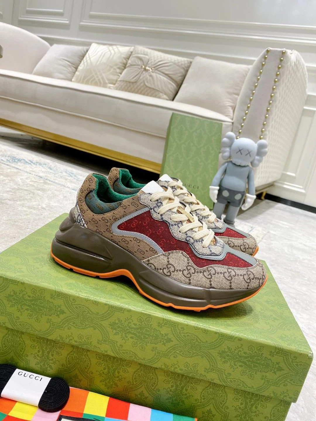 Gucci Men's Brown/Red Sneakers