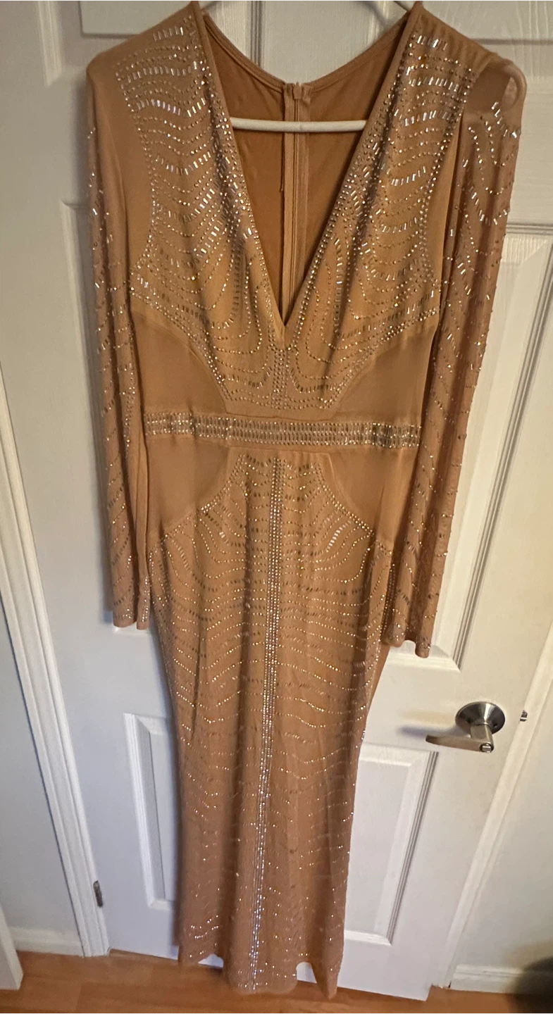 Beige Embellished Maxi Dress - photo 3