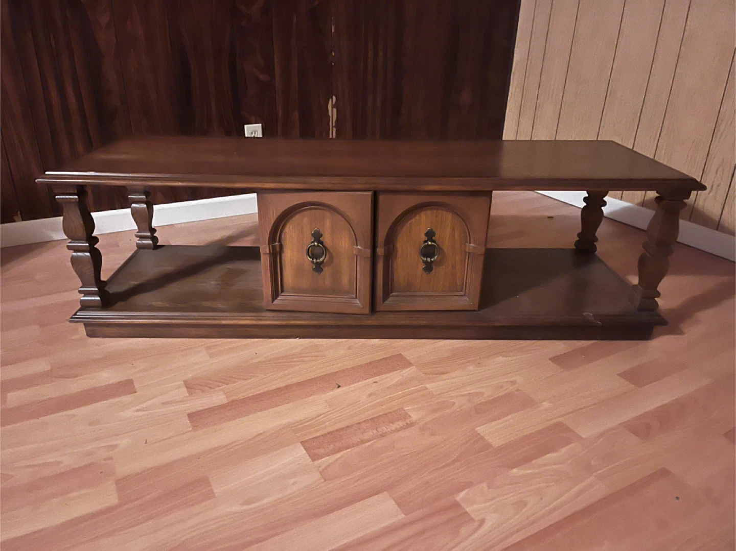 Dark Wood Coffee Table with Storage