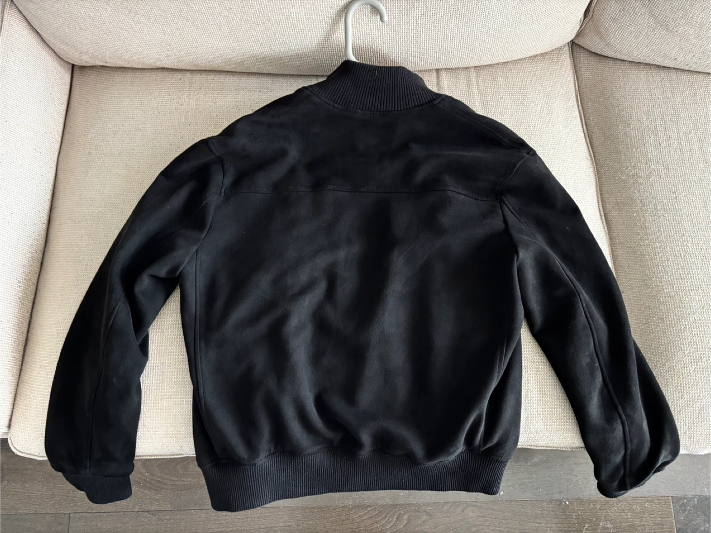 Zara Black Faux Suede Bomber Jacket - Medium - photo 3