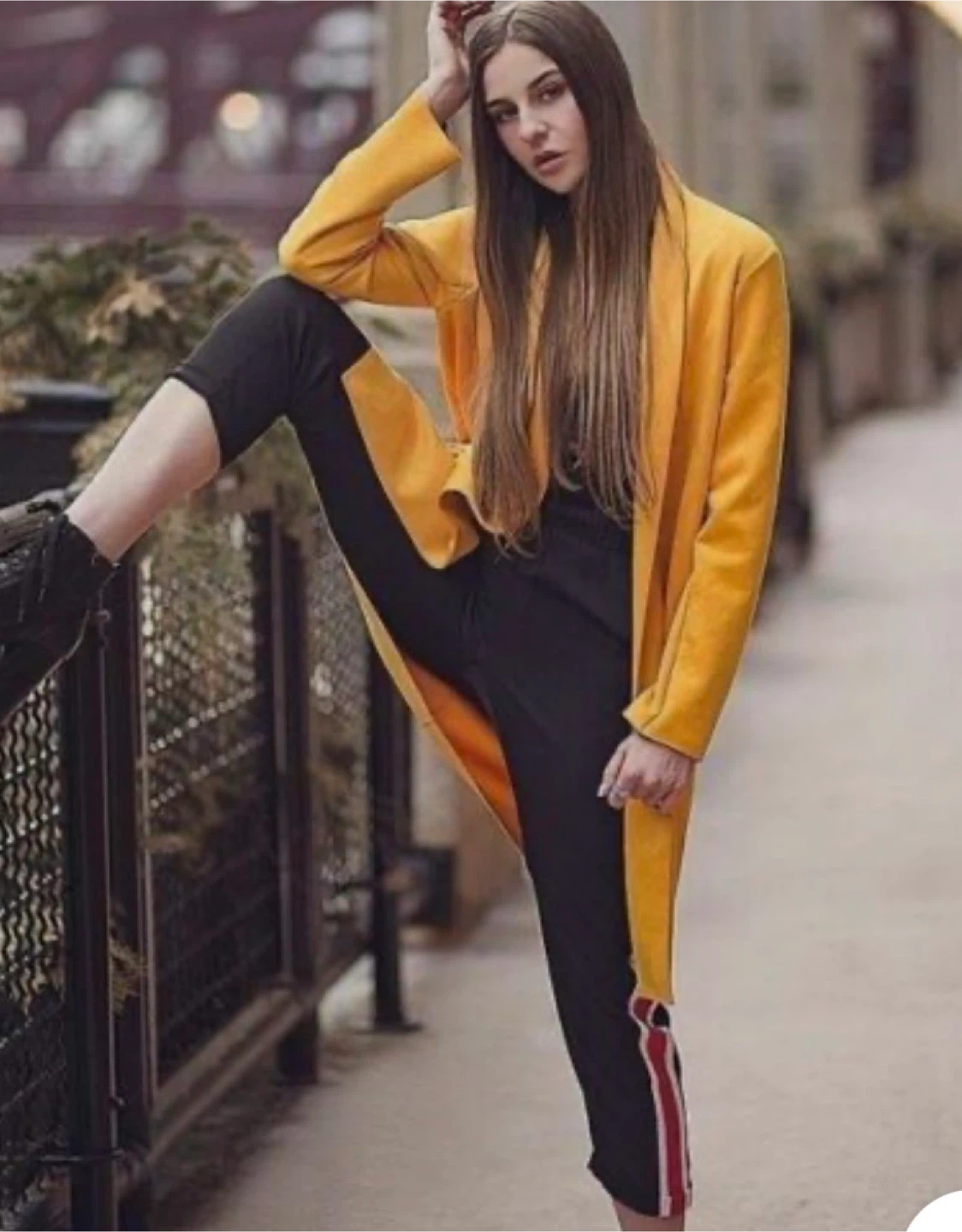 Zara Faux Suede Yellow Coat - photo 3