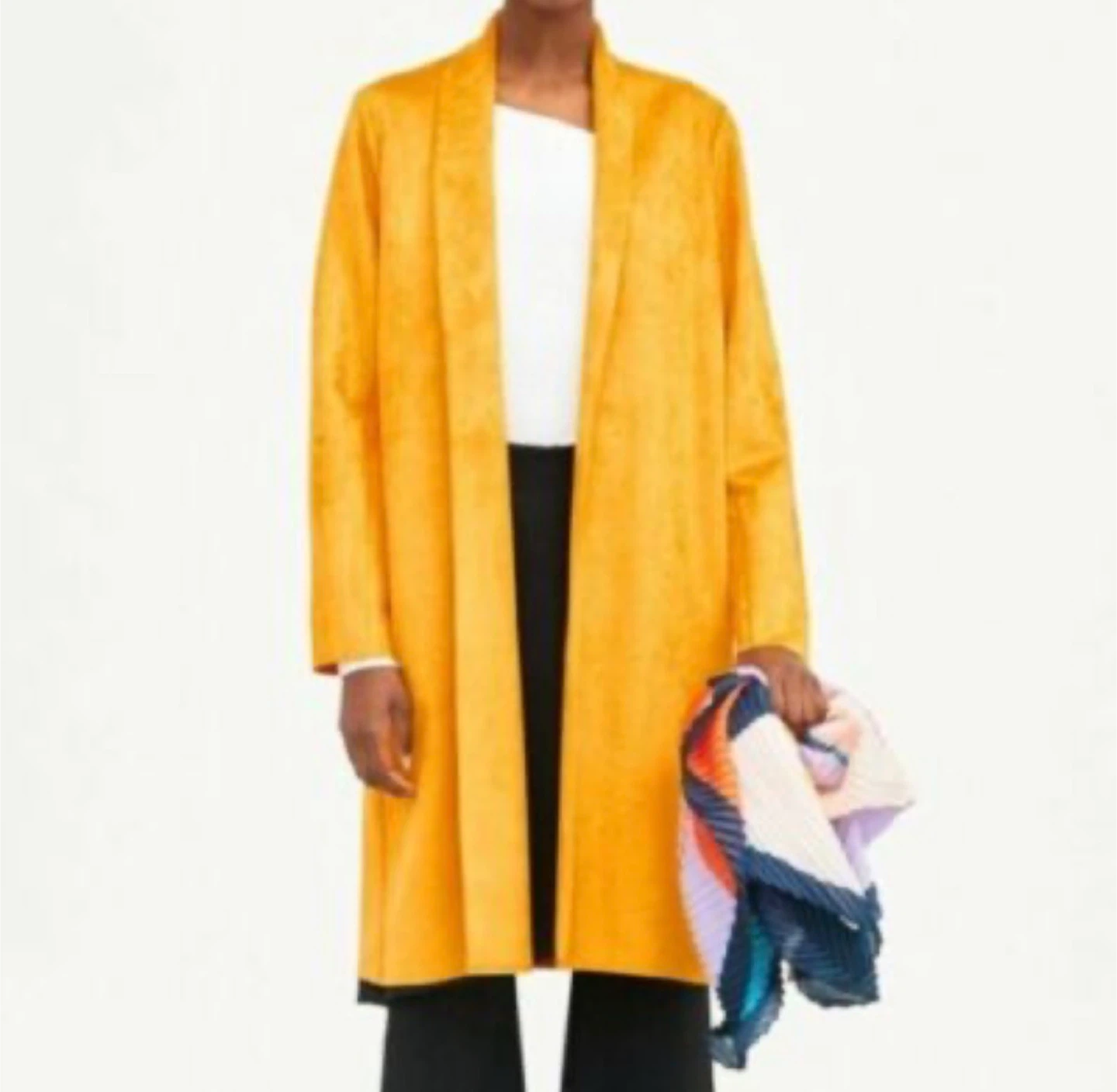 Zara Faux Suede Yellow Coat
