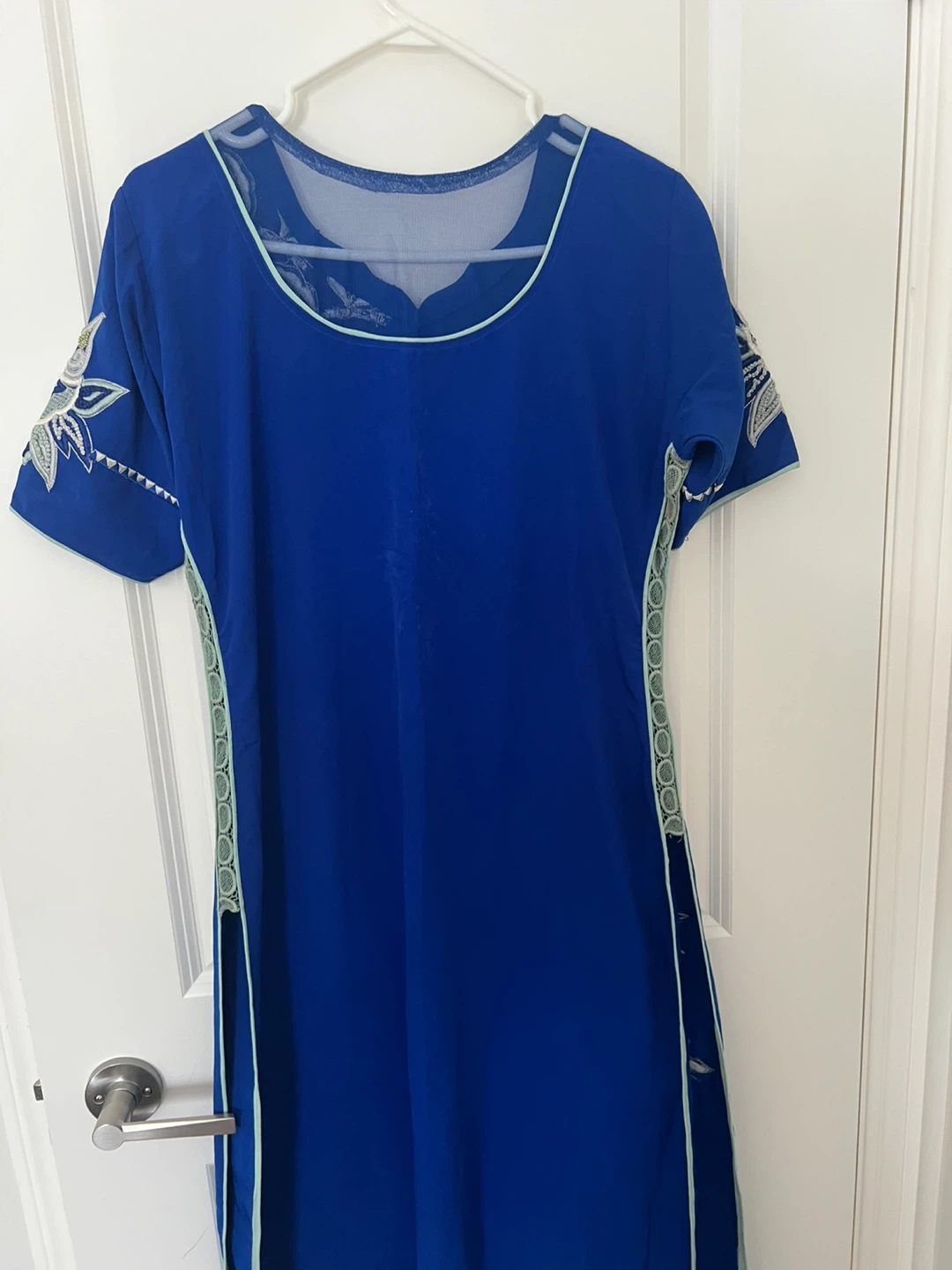 Blue Dress with Floral Design 3 pcs - photo 3