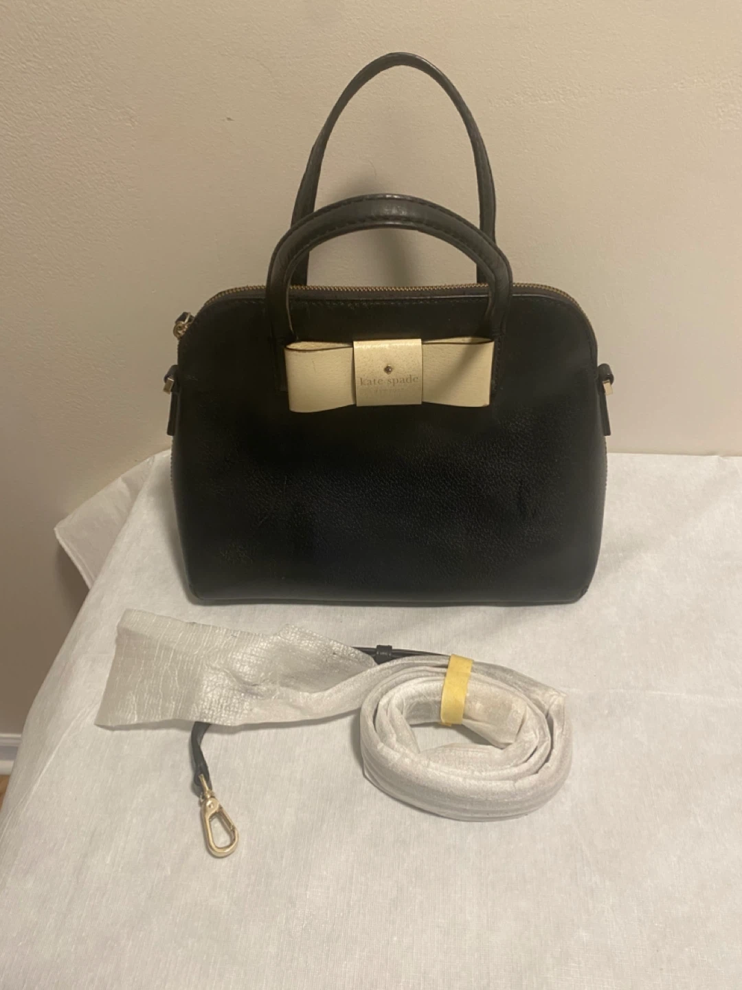 Kate Spade Black Satchel with Bow