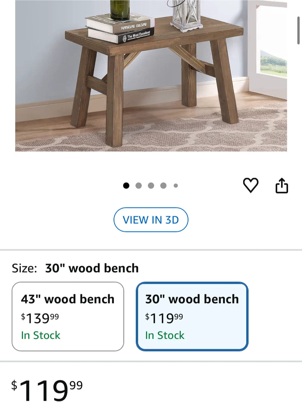 30" Wood Bench - photo 4