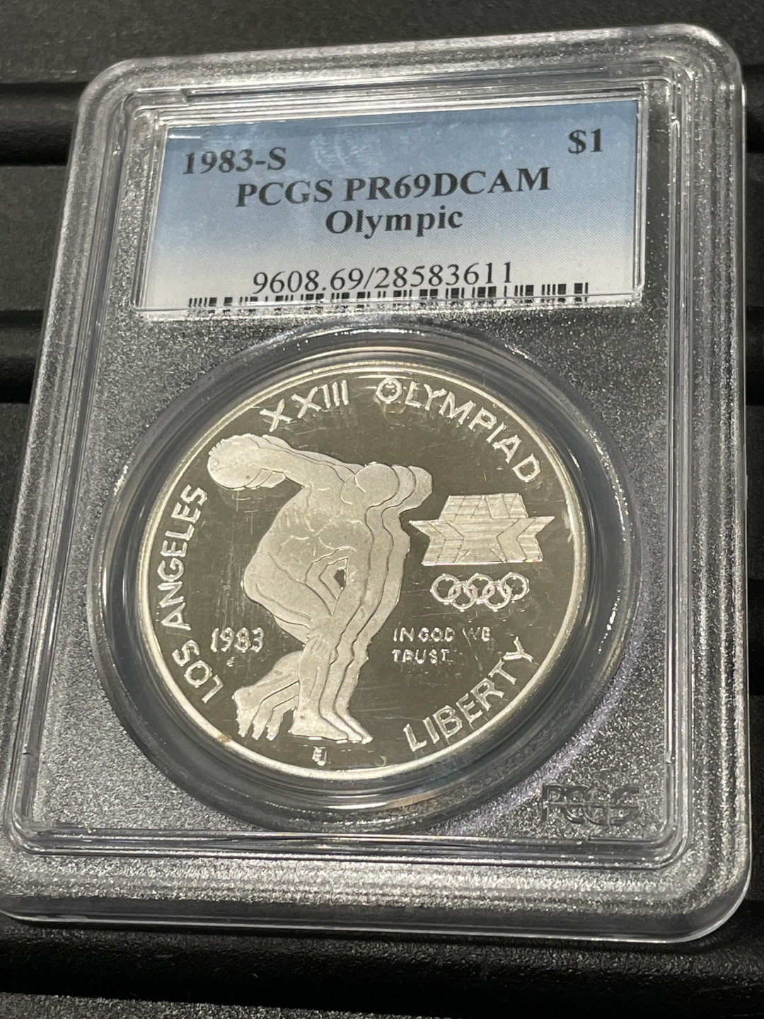1983-S PCGS PR69DCAM Olympic Silver Dollar - photo 2
