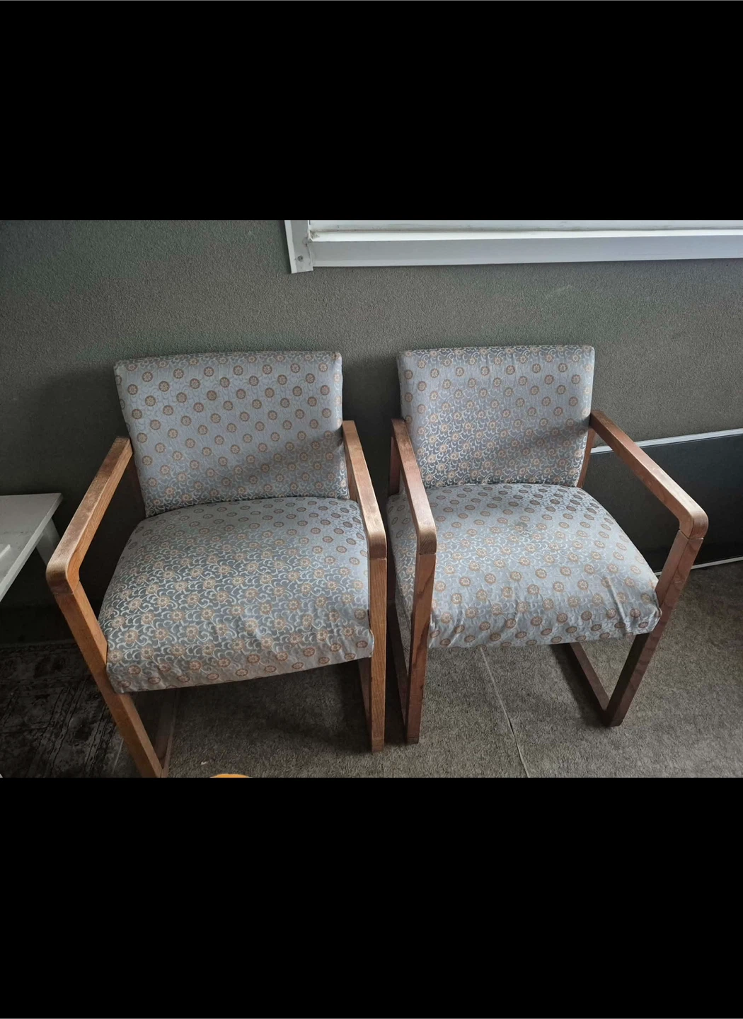 Pair of Armchairs with Wooden Frames