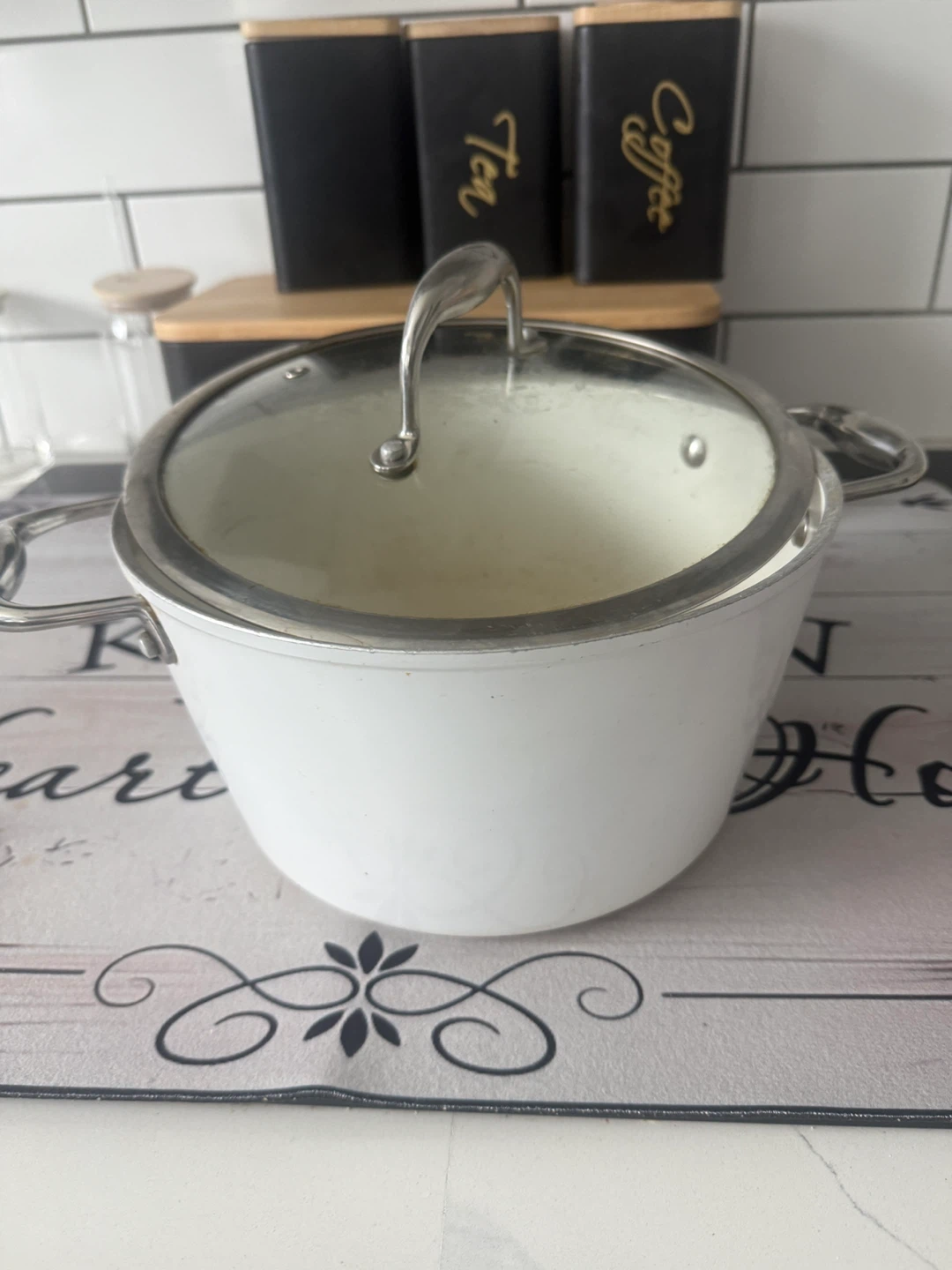 White Stock Pot with Lid