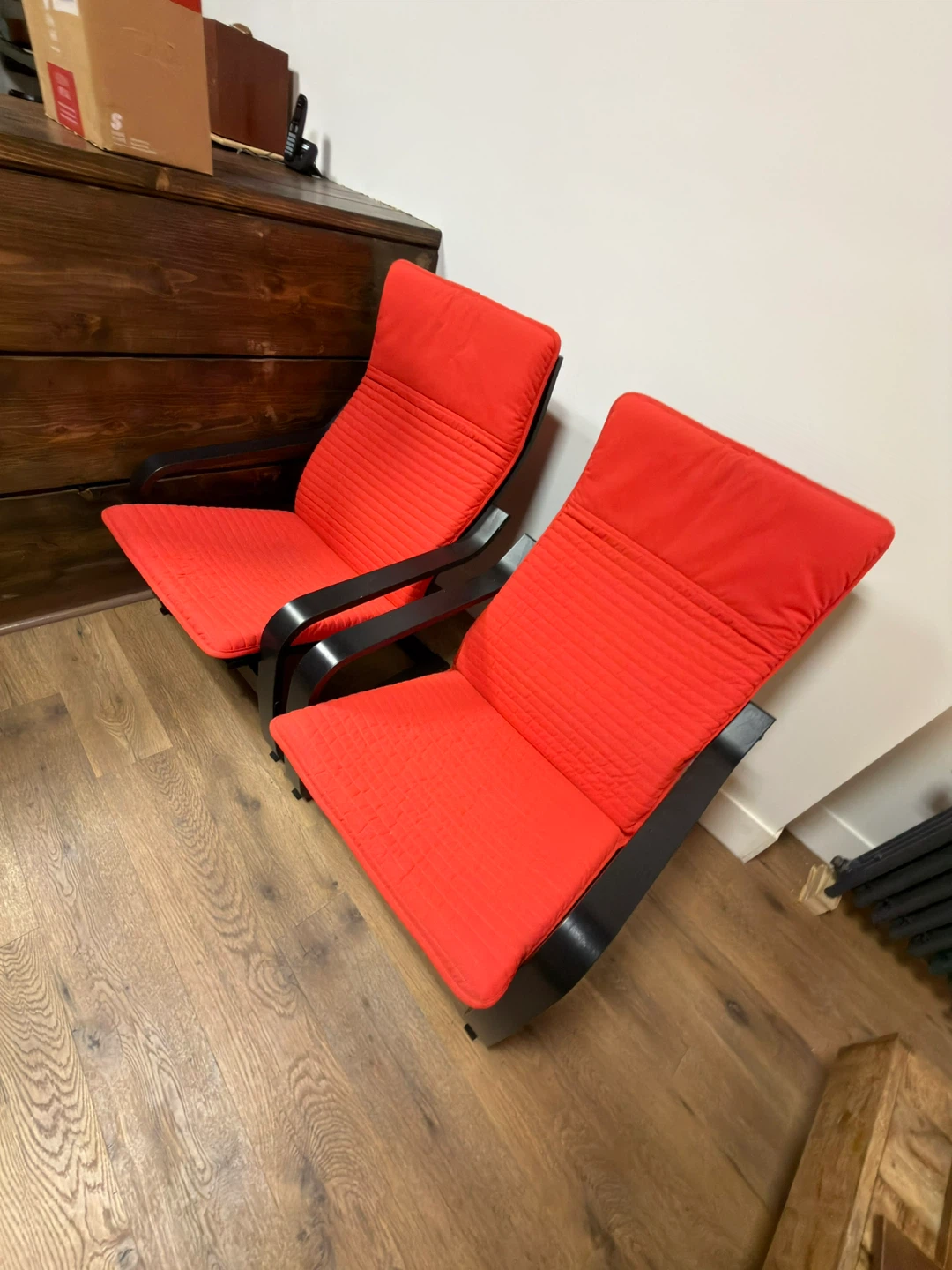 Pair of IKEA Poang Chairs - Red - photo 3