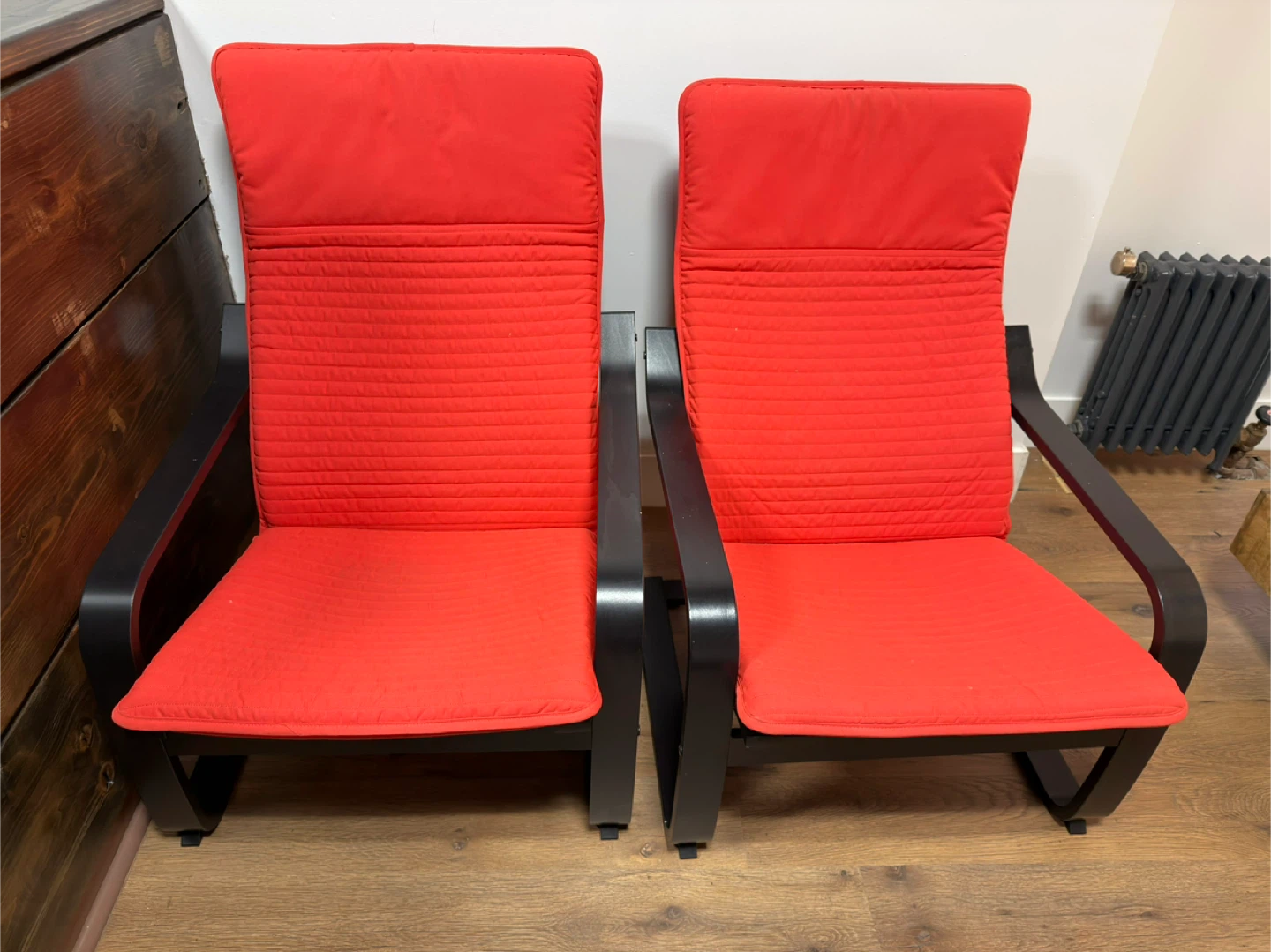 Pair of IKEA Poang Chairs - Red - photo 2