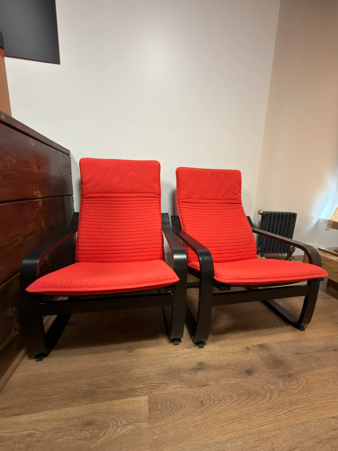 Pair of IKEA Poang Chairs - Red - photo 4