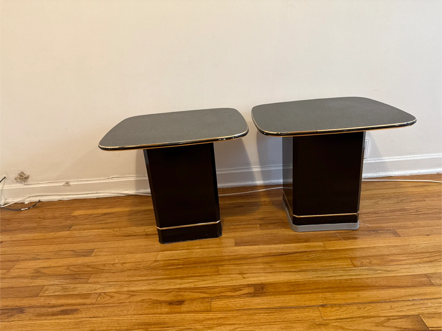 Pair of Black & Gold Accent Tables - photo 2