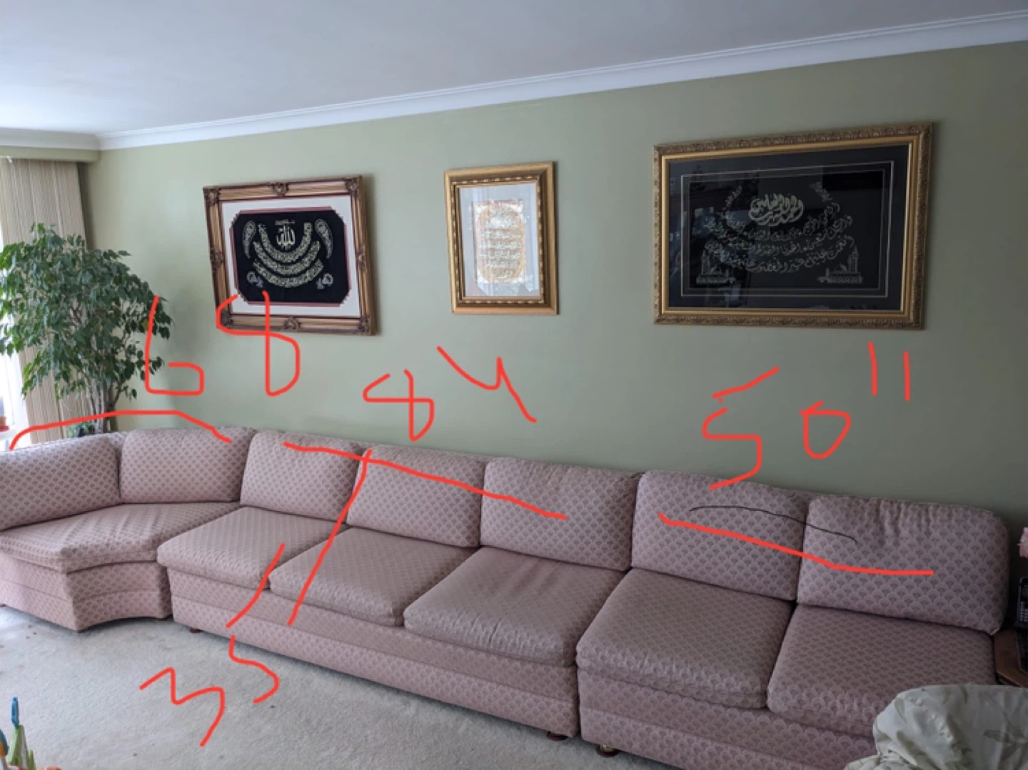 Pink Sectional Sofa - Great Condition - photo 4