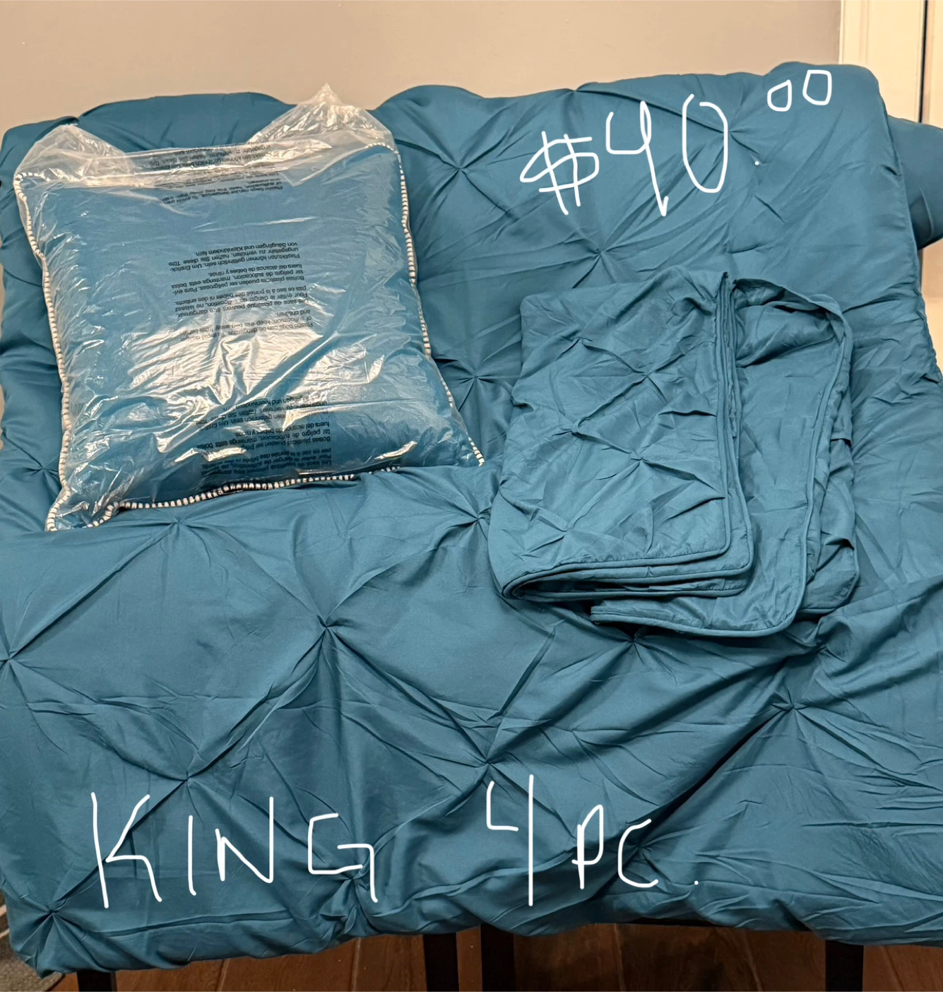 King Size 4pc Bedding Set - Teal