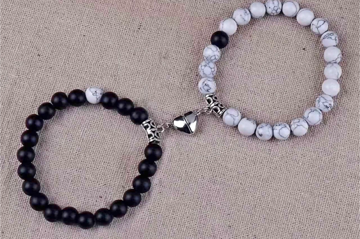 Matching Couple Bracelets - Black & White
