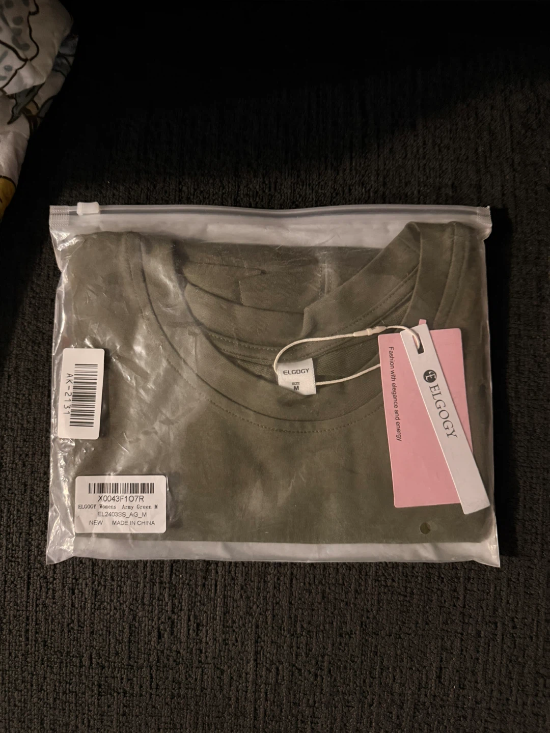 New Elgogy Women's Top, Army Green, Size M - photo 2