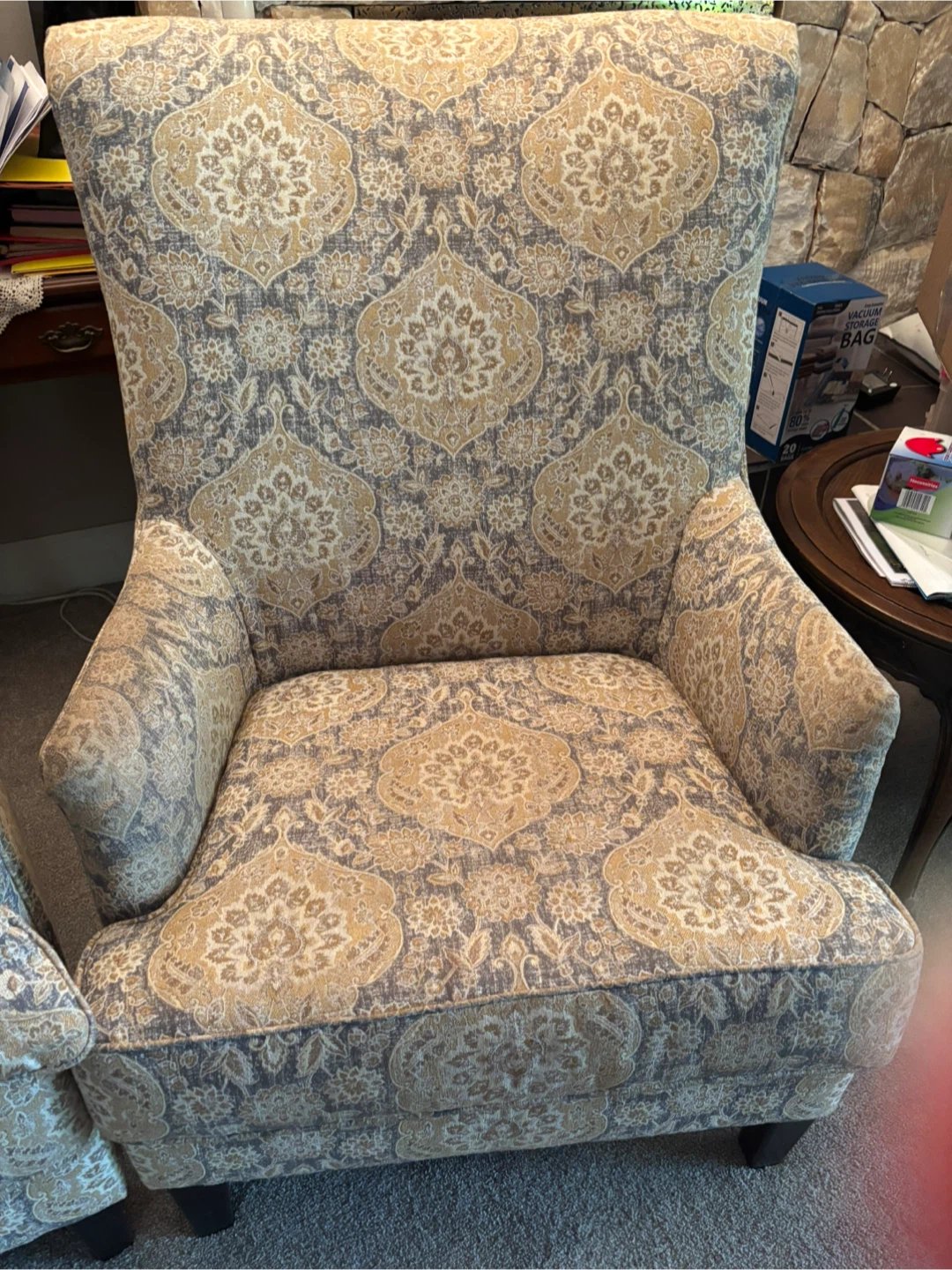 Patterned Wingback Chair - Set of 2 - photo 3
