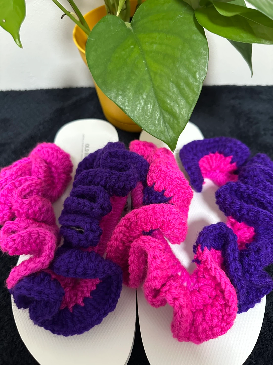 Handmade Crochet Flip Flops - Purple & Pink - photo 2