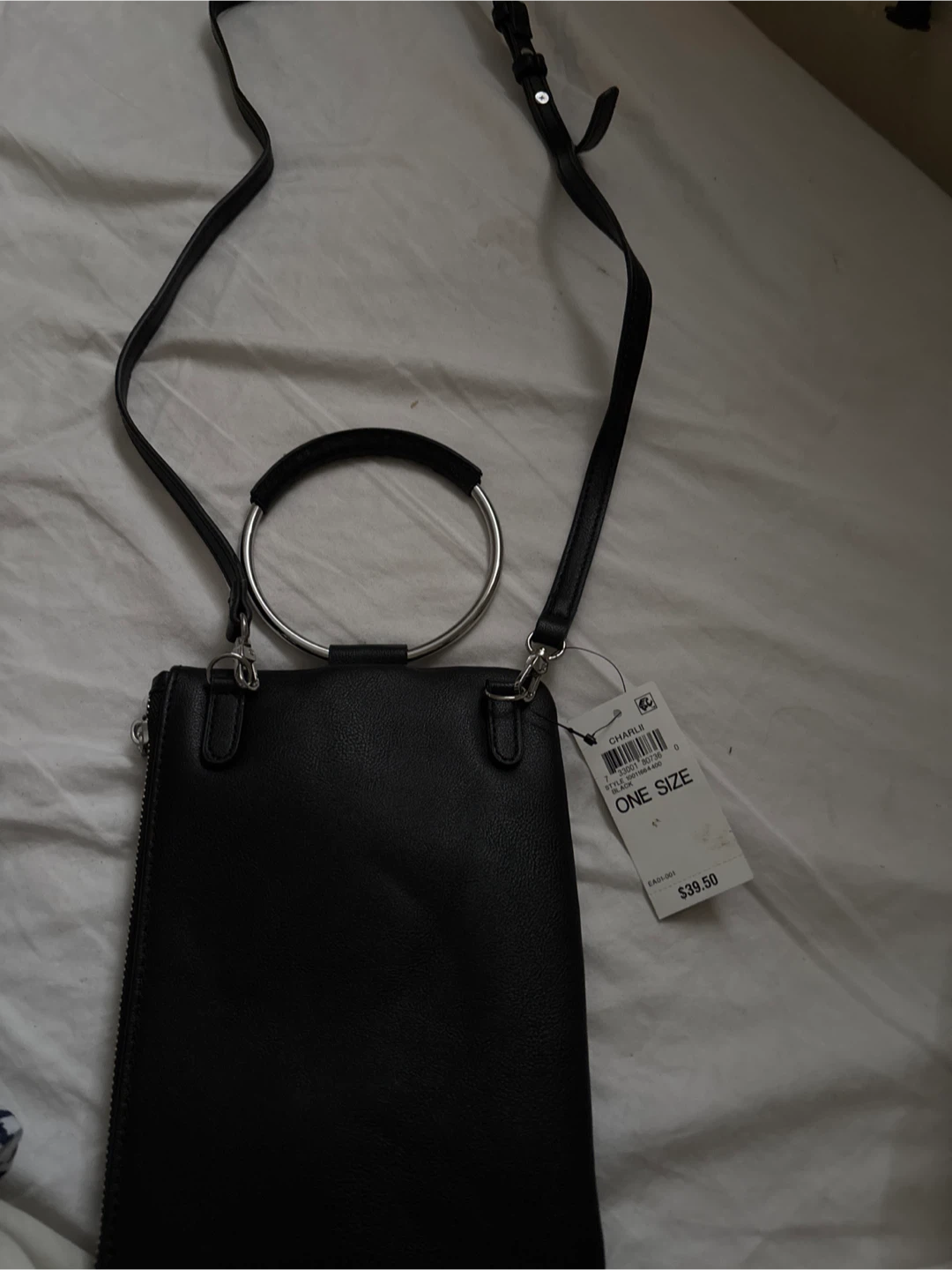Charles & Keith Black Ring Detail Bag