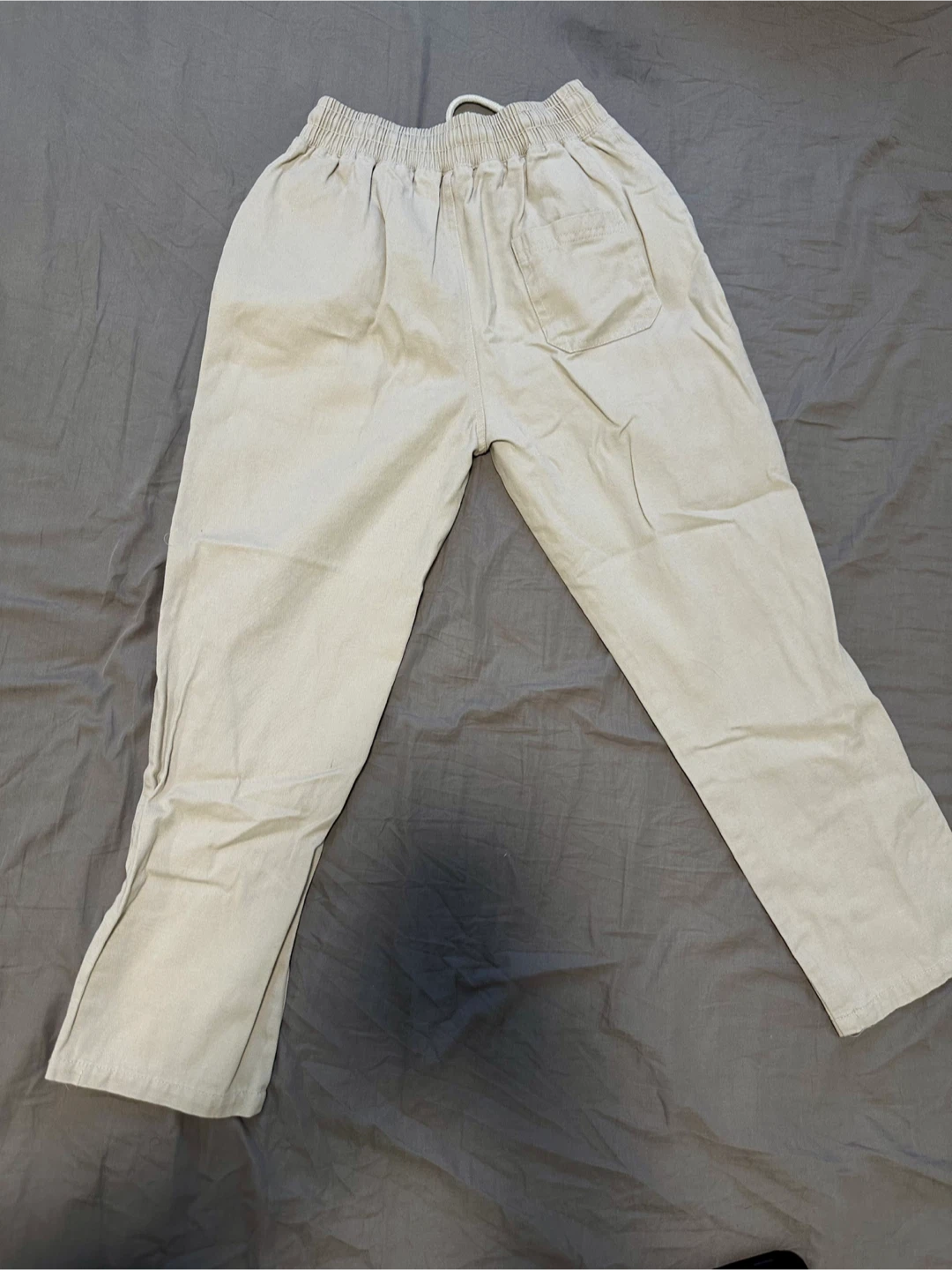 Beige Elastic Waist Pants - photo 2