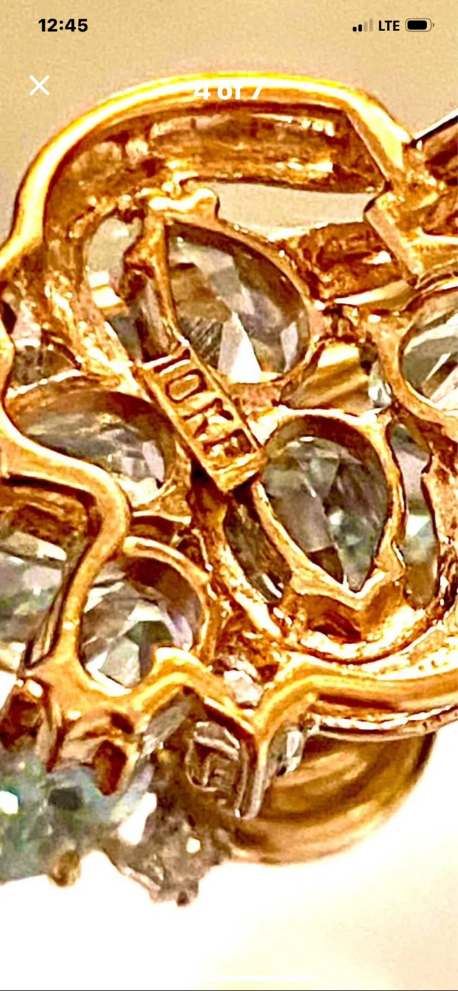 💎10K Gold Pendant with Aquamarine Stones & Diamonds - photo 4