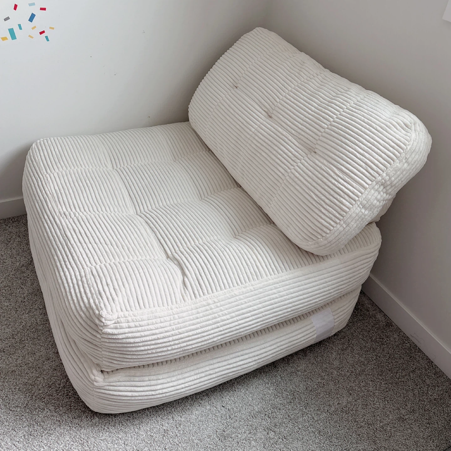 New 4-in-1 folding sofa bed, beige convertible sleeper chair - photo 2
