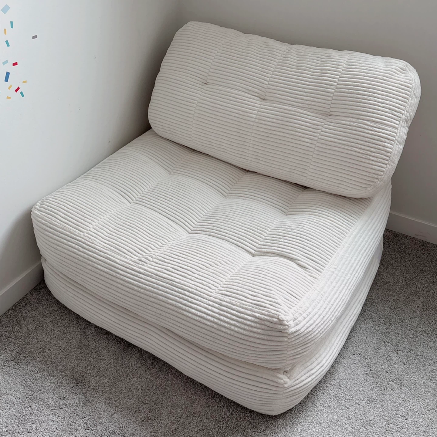 New 4-in-1 folding sofa bed, beige convertible sleeper chair