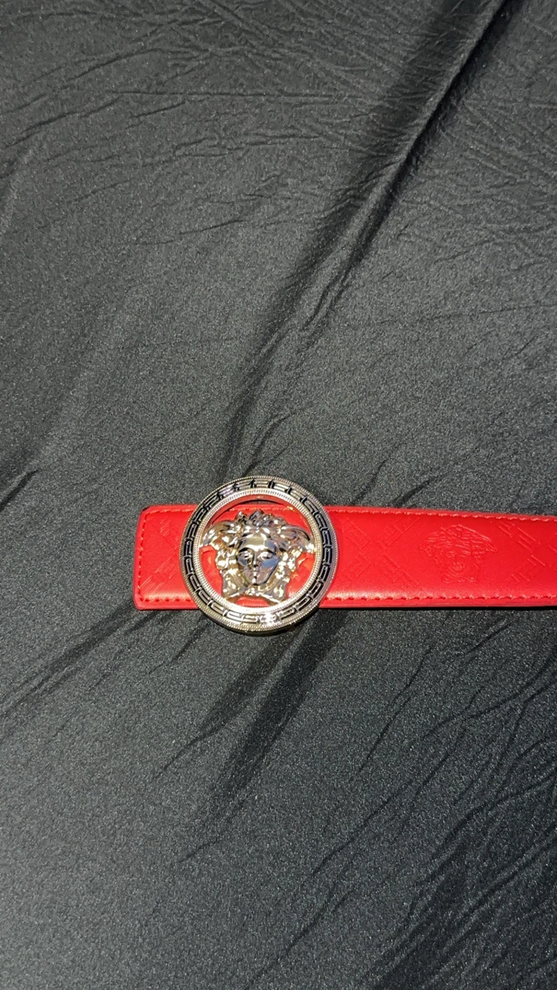Versace Red Leather Belt Size 50/125
