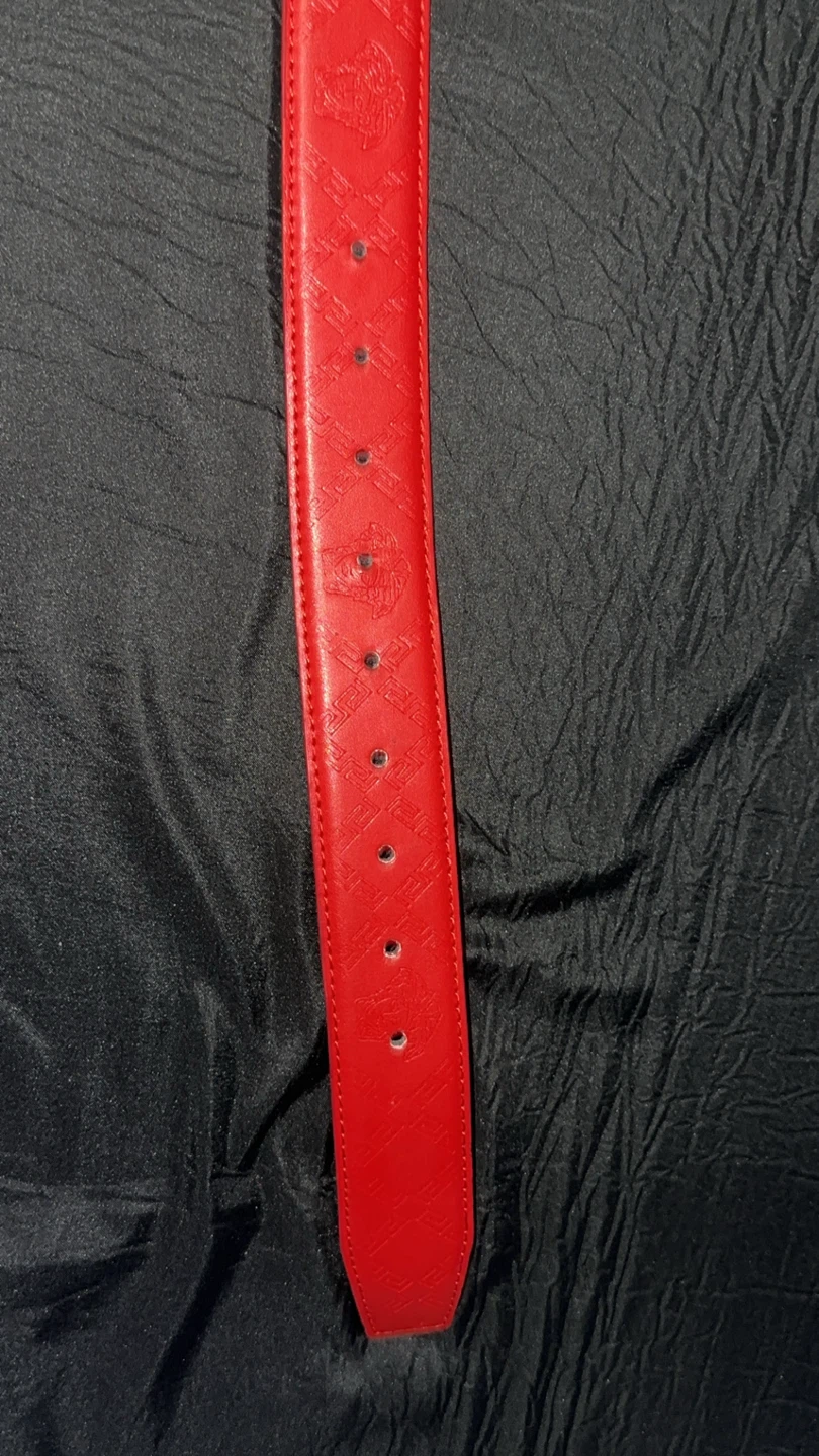 Versace Red Leather Belt Size 50/125 - photo 3