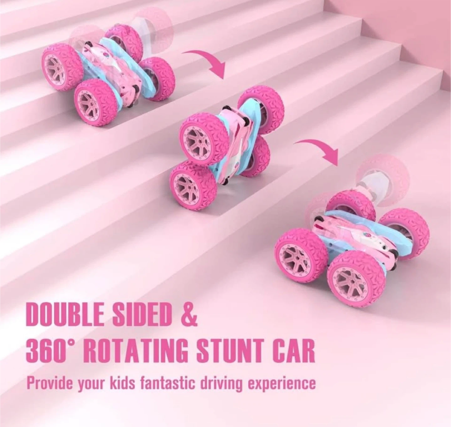 Pink Stunt RC Car - 4WD, 360° Rotating - photo 2