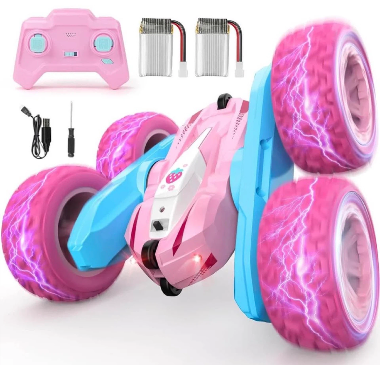 Pink Stunt RC Car - 4WD, 360° Rotating