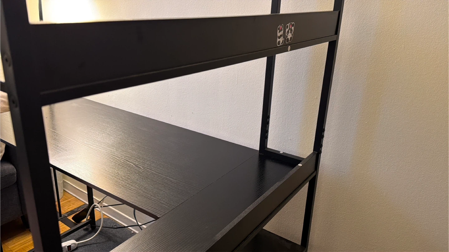 Black L-Desk with Shelves