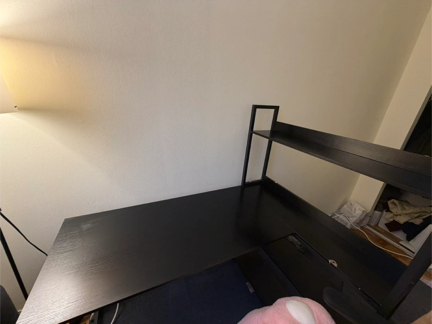 Black L-Desk with Shelves - photo 4