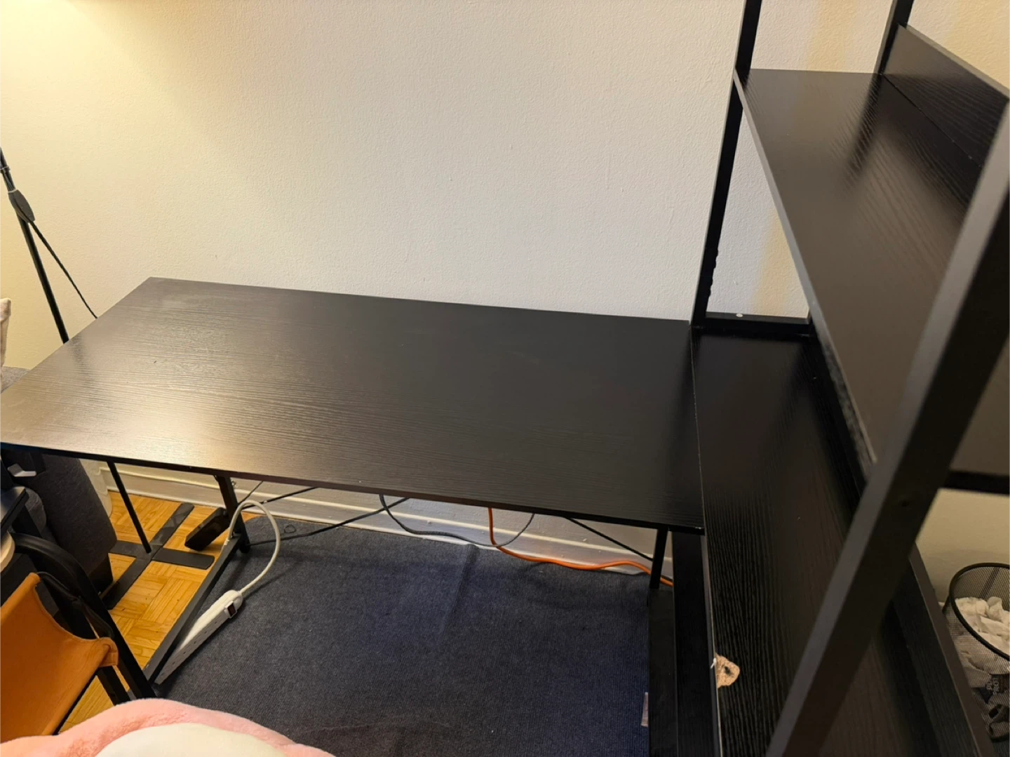 Black L-Desk with Shelves - photo 5