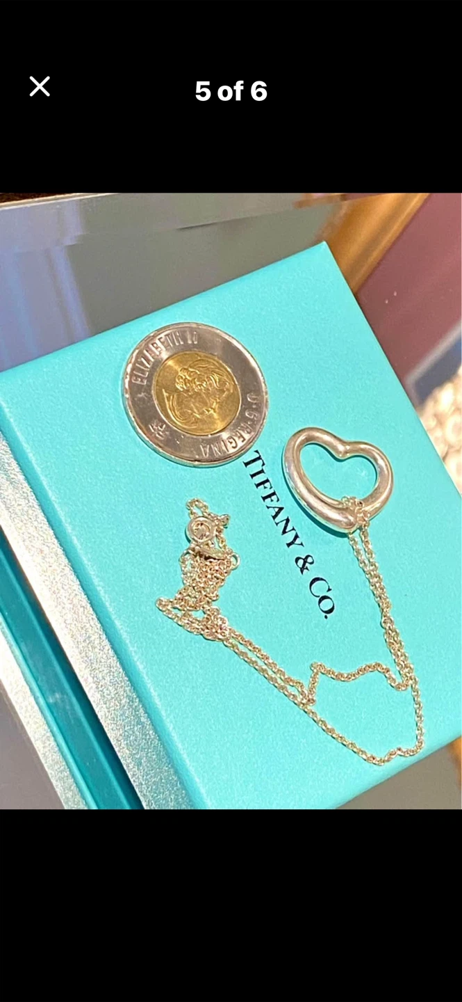 💎Tiffany & Co. Open Heart Pendant Necklace - photo 4