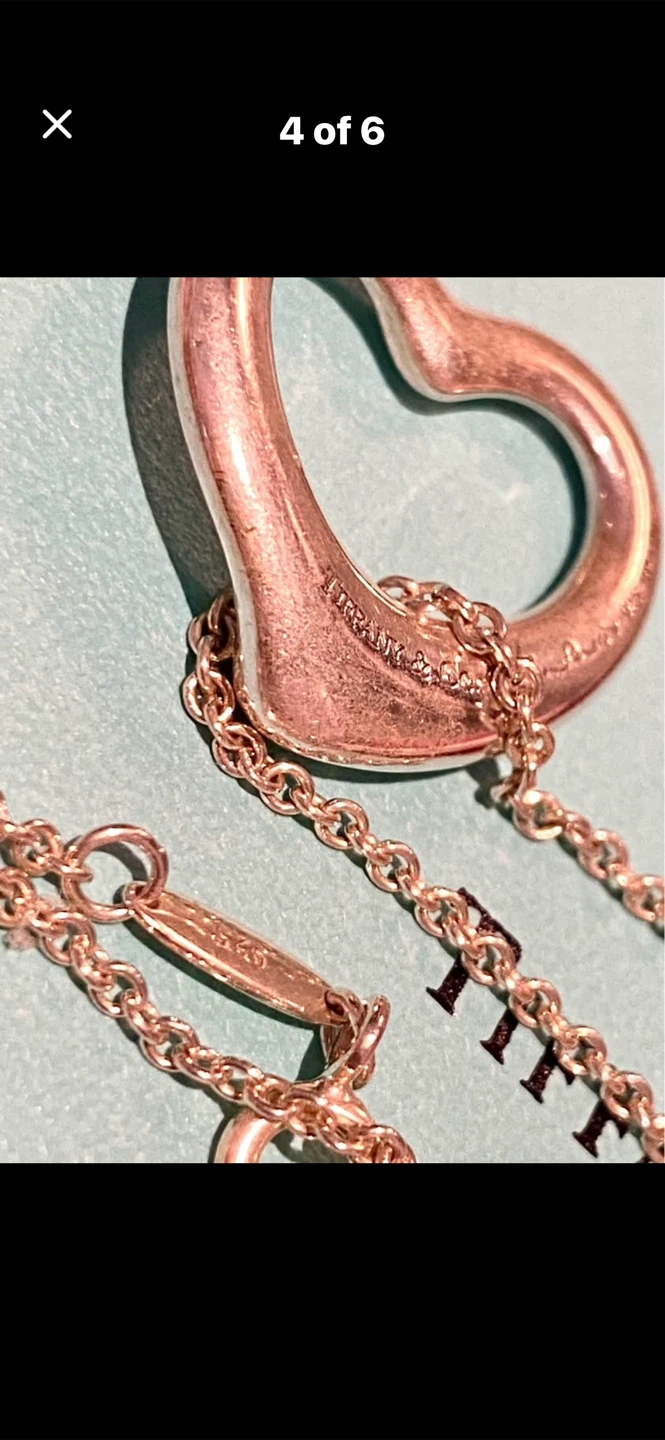 💎Tiffany & Co. Open Heart Pendant Necklace - photo 5