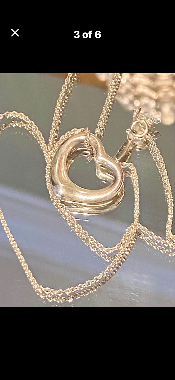💎Tiffany & Co. Open Heart Pendant Necklace - photo 2