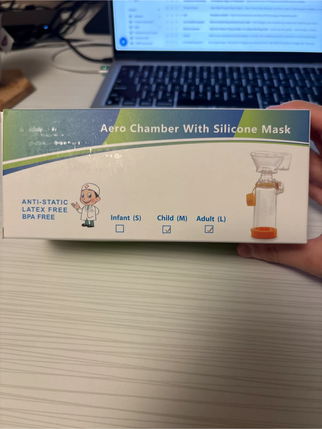 Aero Chamber With Silicone Mask (Child M/Adult L)