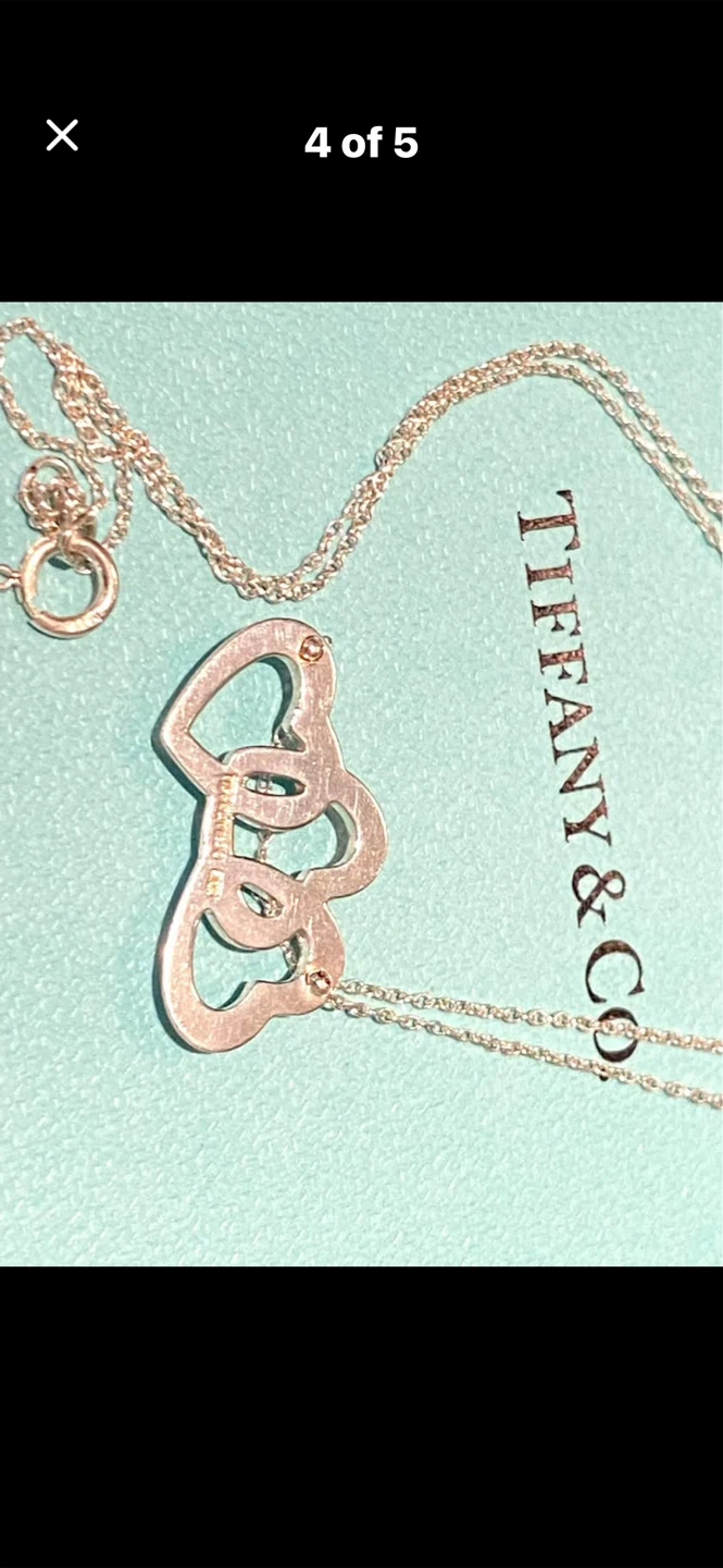 💎Tiffany & Co. Triple Heart Pendant Necklace - photo 5