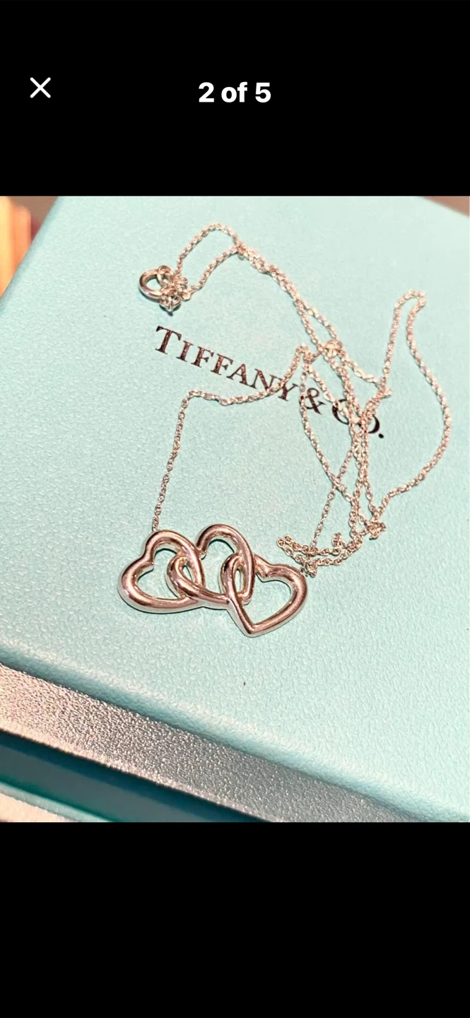 💎Tiffany & Co. Triple Heart Pendant Necklace - photo 2