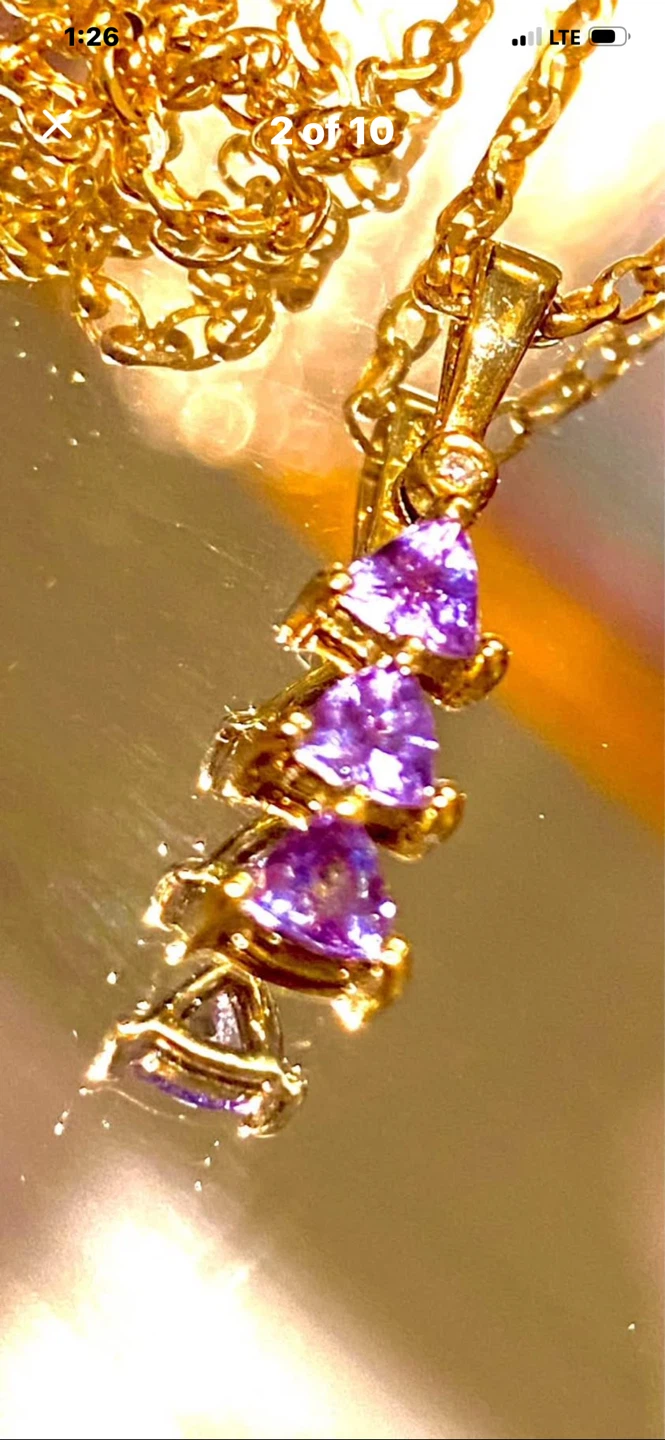 💜10k Tanzanite & Diamond Pendant - photo 5