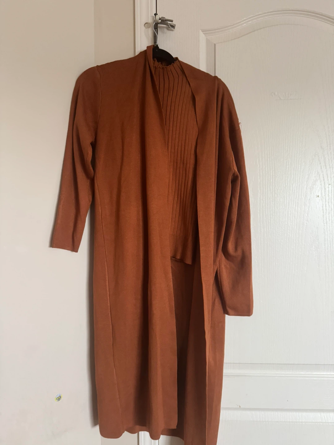 Brown Knit Cardigan and Sleeveless Top Set - photo 2