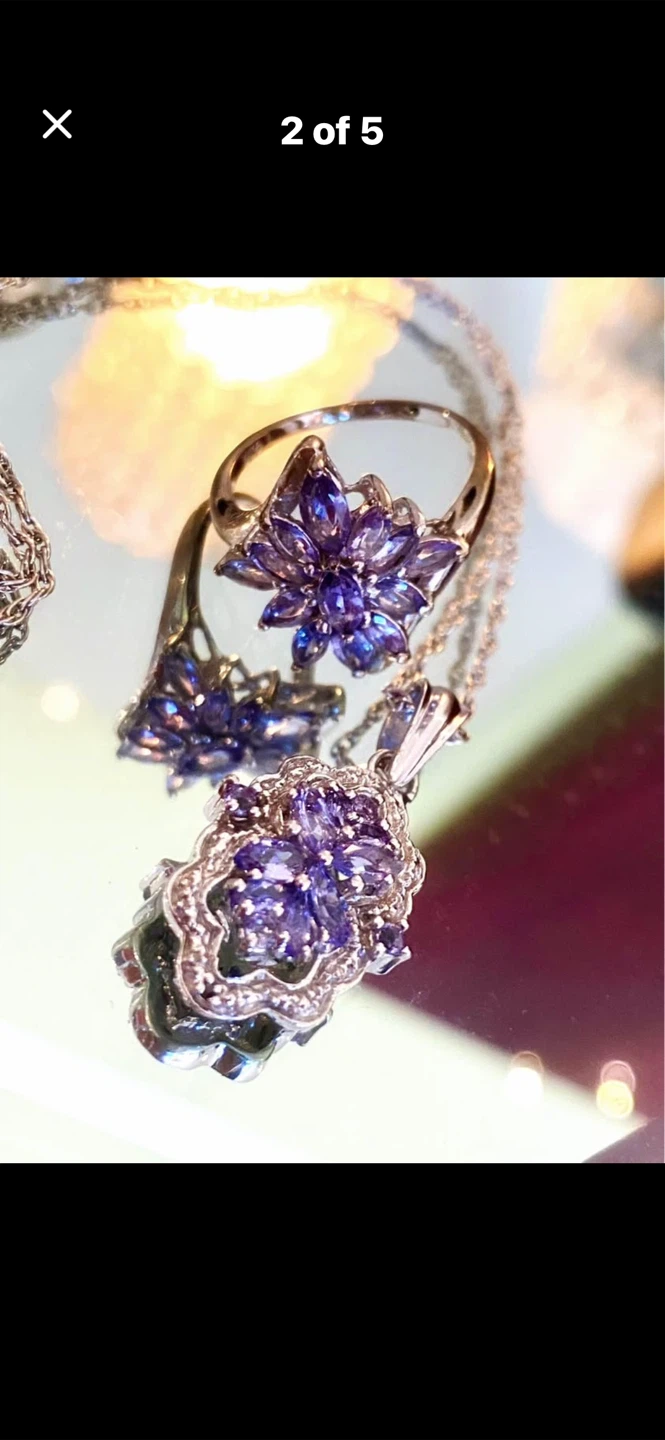💜Stauer Tanzanite Ring & Necklace Set - photo 3