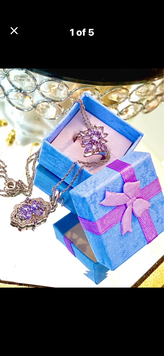 💜Stauer Tanzanite Ring & Necklace Set