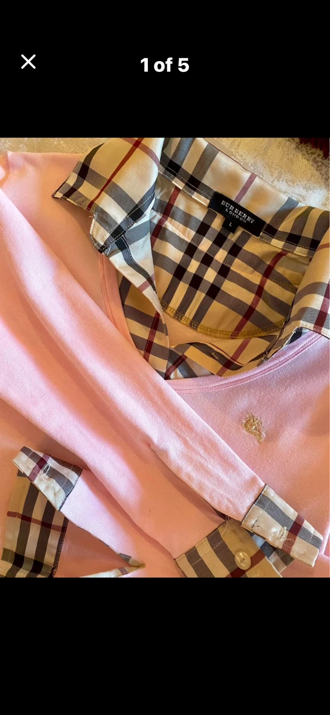 🏴󠁧󠁢󠁥󠁮󠁧󠁿 Burberry London Pink Long Sleeve Top - Size L