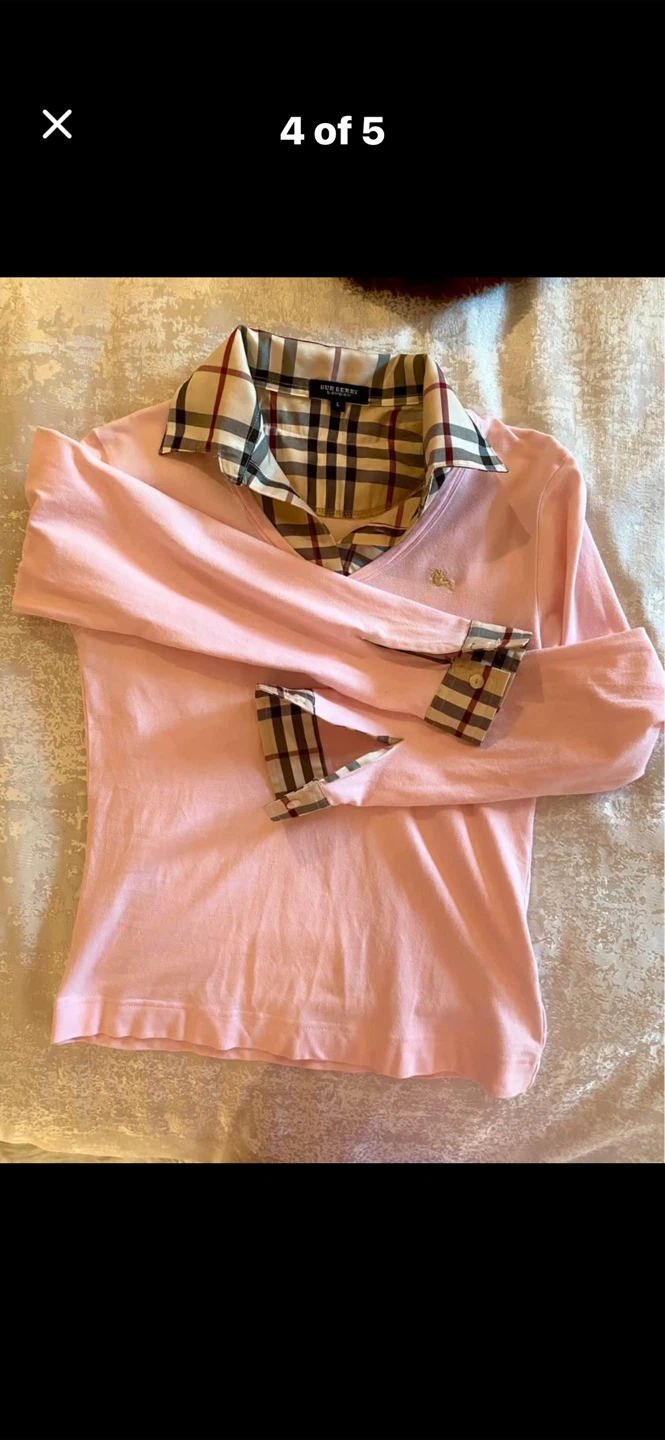 🏴󠁧󠁢󠁥󠁮󠁧󠁿 Burberry London Pink Long Sleeve Top - Size L - photo 4