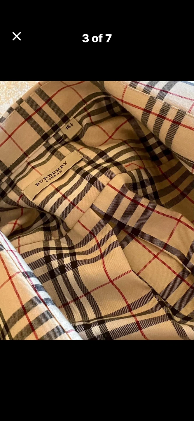 🏴󠁧󠁢󠁥󠁮󠁧󠁿 Burberry Unisex Plaid Short Sleeve Shirt - Size 16 1/2 - photo 3