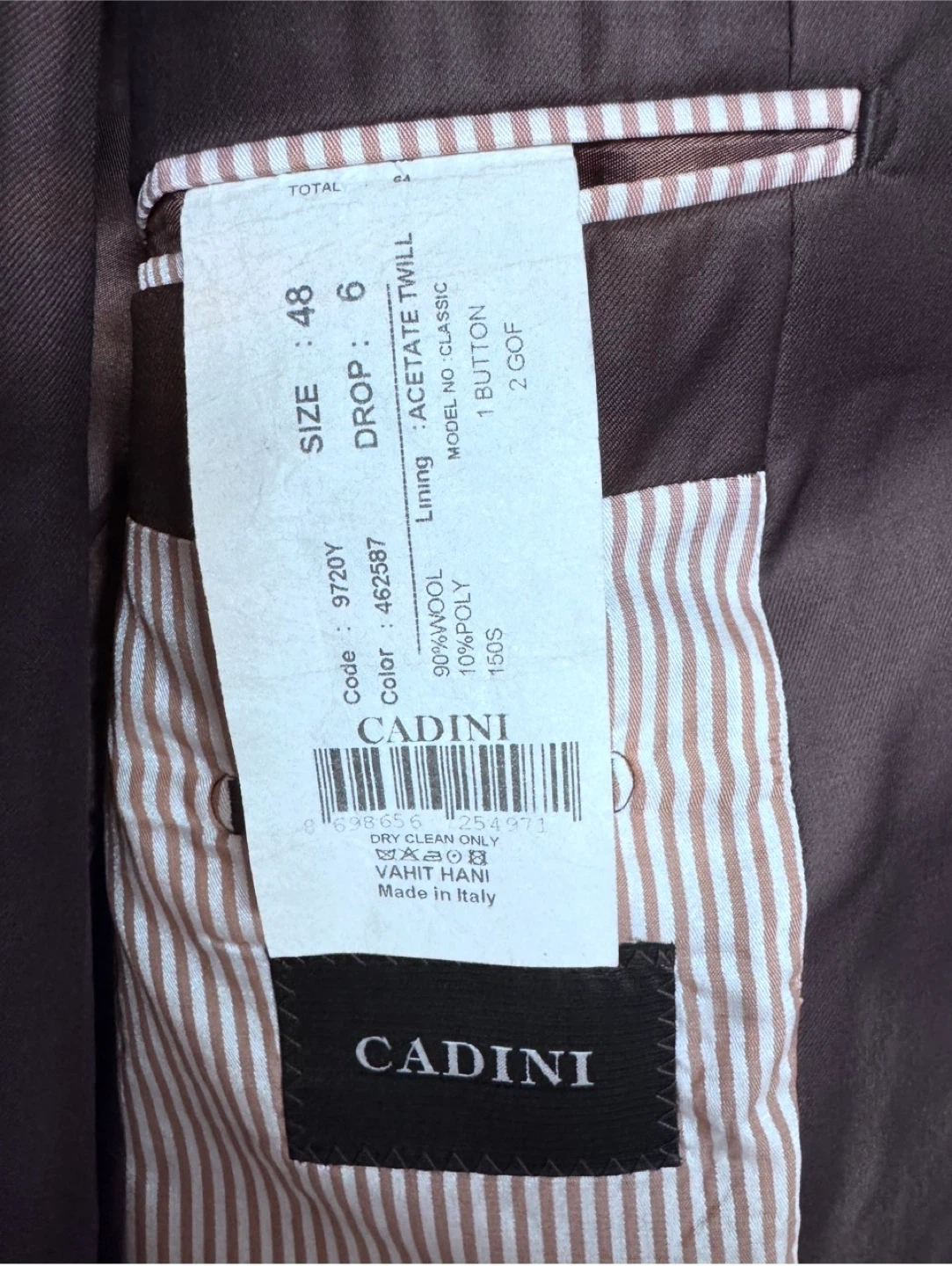 Cadini Brown Suit Size 48 - photo 2
