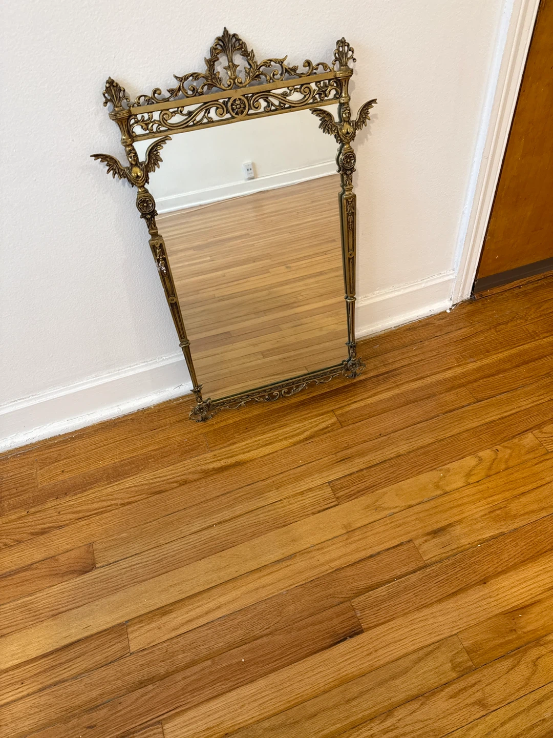 Ornate Gold Accent Mirror 28” X 16”