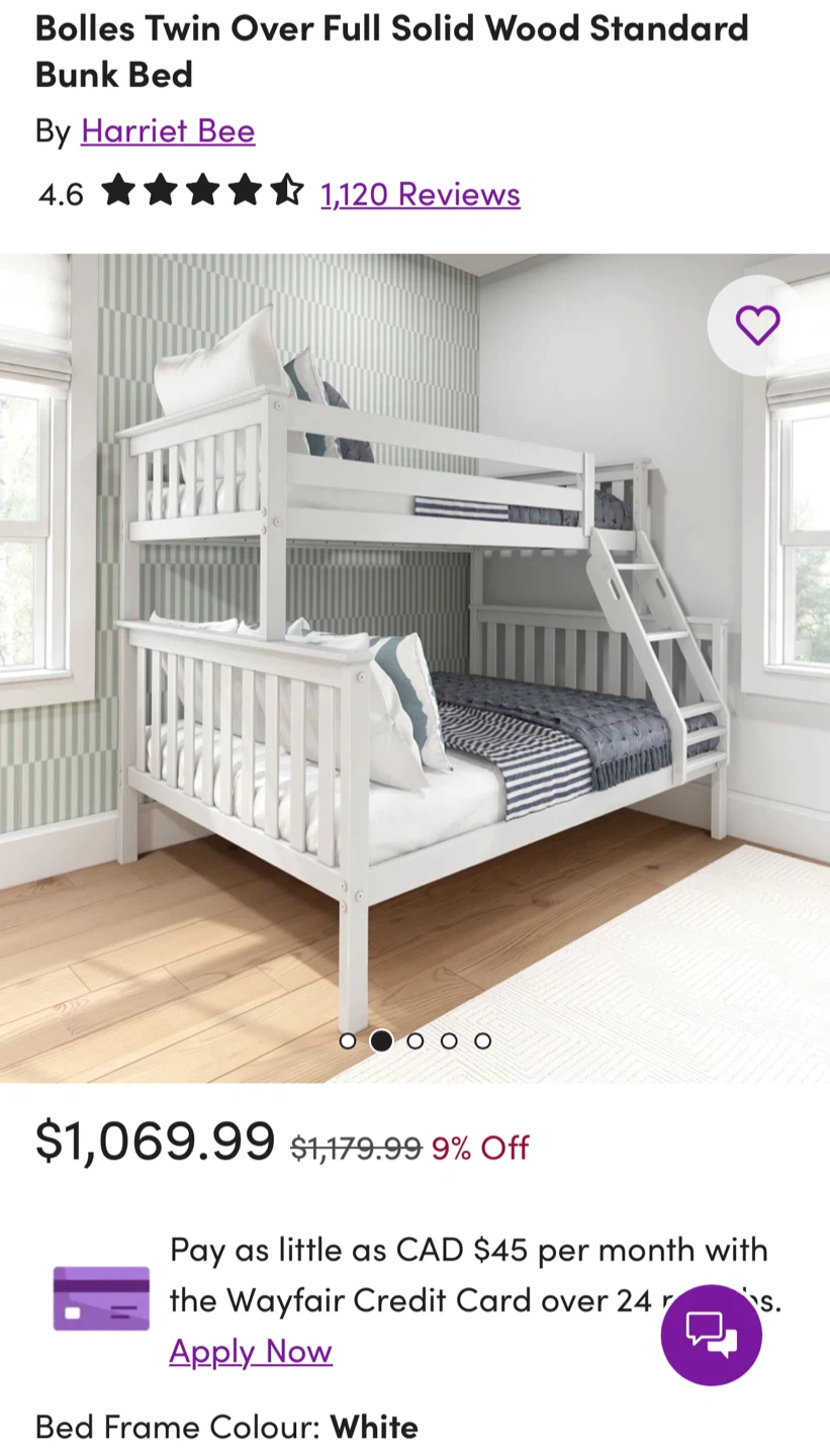 Bolles Twin Over Full Solid Wood Standard Bunk Bed - photo 2